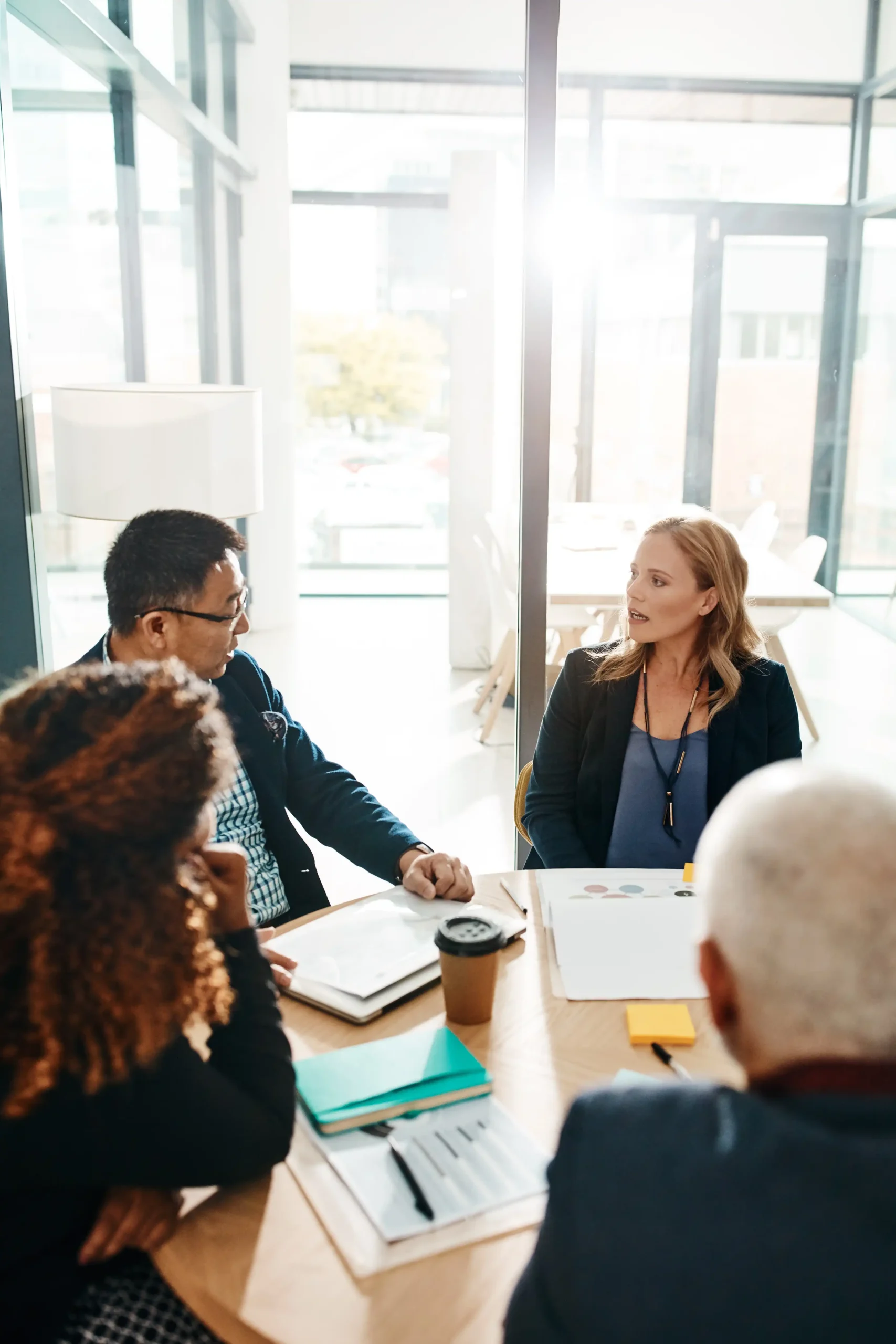 Business professionals preparing a negotiation strategy